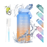 Markings and Straw Motivational Sport Water Bottle